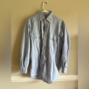 Lucchese button down, light blue, western details